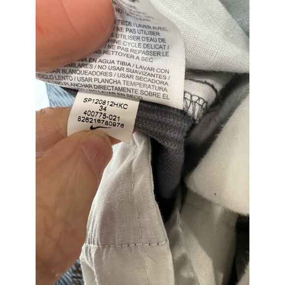 Nike Golf Performance Shorts Men Gray Striped Athletic Sports Preppy 11" Size 34 - Picture 8 of 9